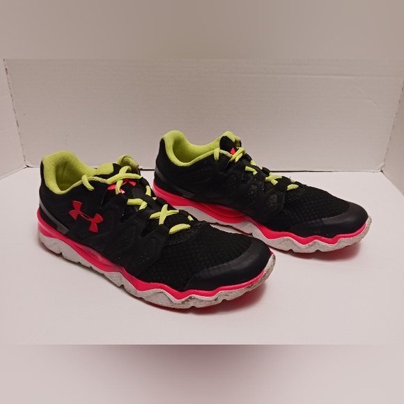 Under Armour  Women's Sz 9.5 Micro G Foam Pink/Black/Neon Lace Up Running Shoes - Picture 4 of 11
